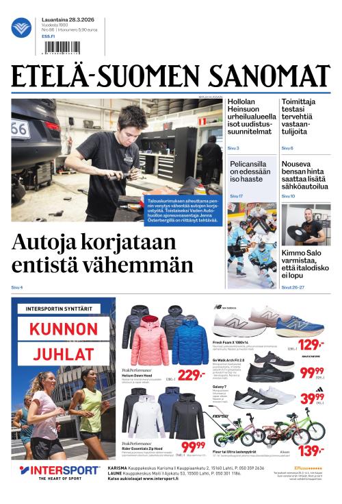 Etelä-Suomen Sanomat 28.3.2026