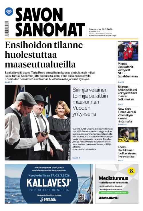 Savon Sanomat 29.3.2026