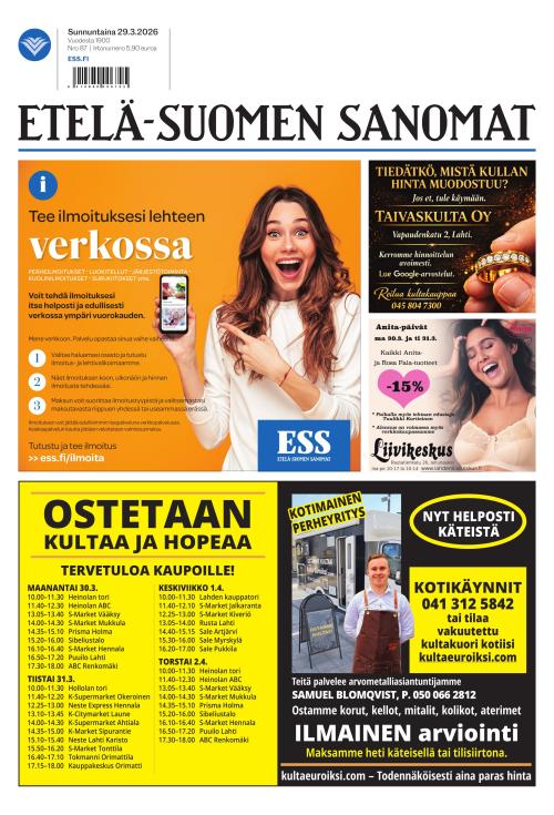 Etelä-Suomen Sanomat 29.3.2026