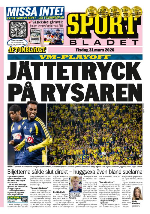 Aftonbladet Sportbladet 31.3.2026