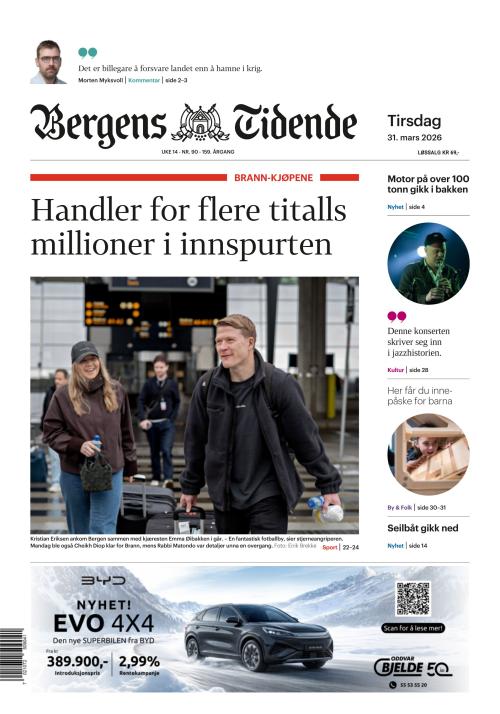 Bergens Tidende 31.3.2026