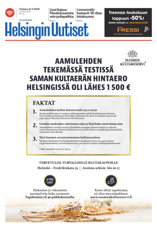 Helsingin Uutiset (Keskinen) 31.3.2026