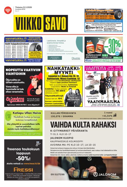 Viikkosavo 31.3.2026