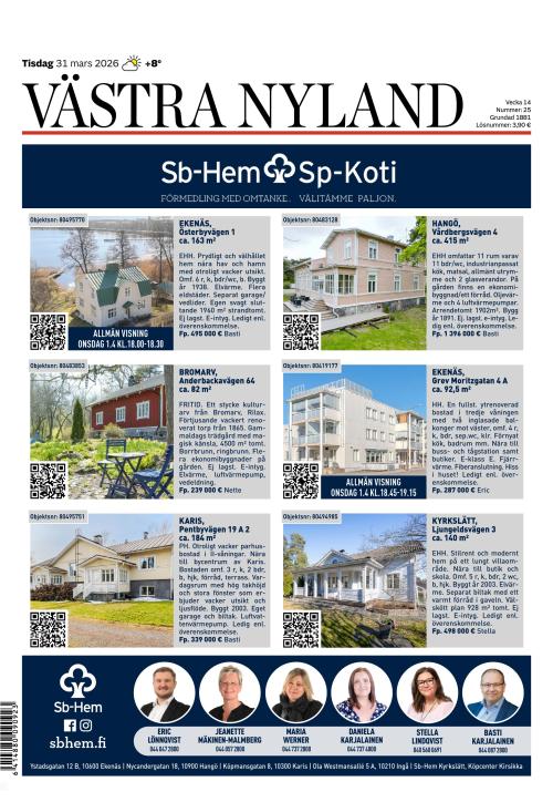 Västra Nyland 31.3.2026