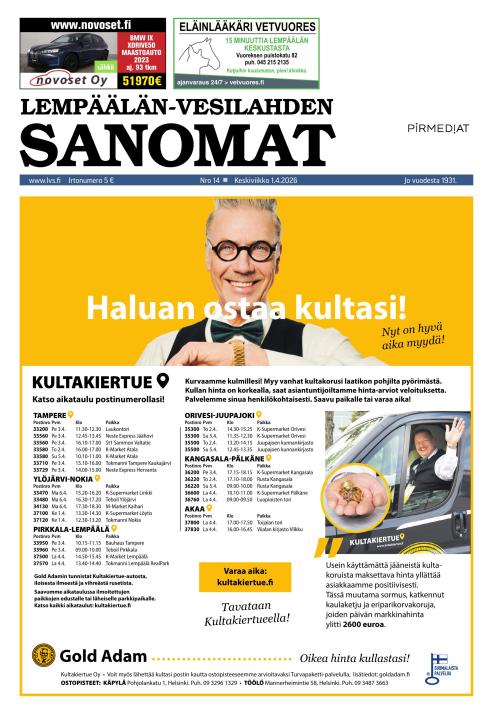 Lempäälän-Vesilahden Sanomat 1.4.2026
