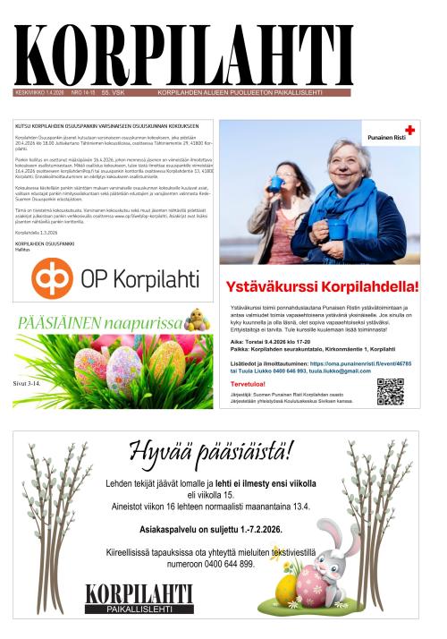 Korpilahti-lehti 1.4.2026