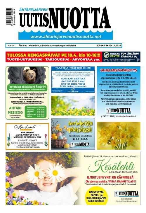 Ähtärinjärven Uutisnuotta 1.4.2026