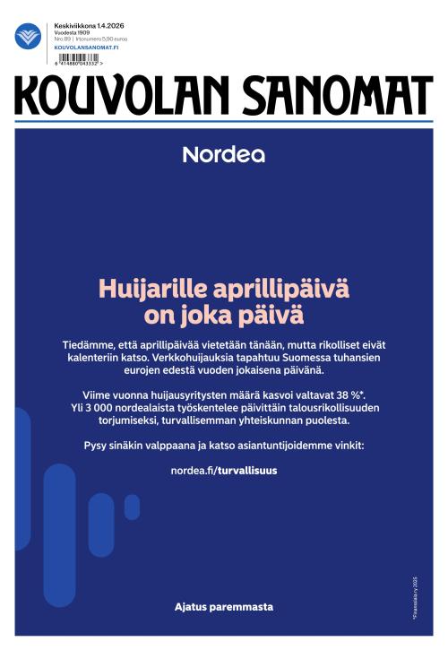 Kouvolan Sanomat 1.4.2026