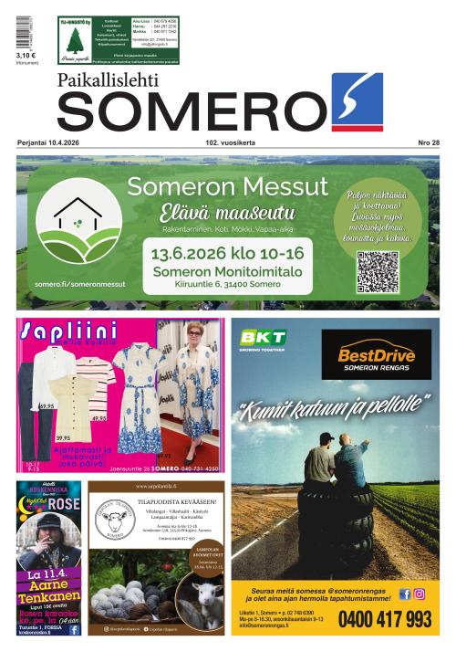 Paikallislehti Somero 10.4.2026