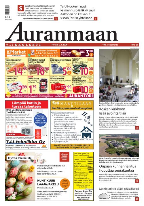 Auranmaan Viikkolehti 2.4.2026