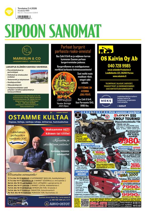Sipoon Sanomat 2.4.2026