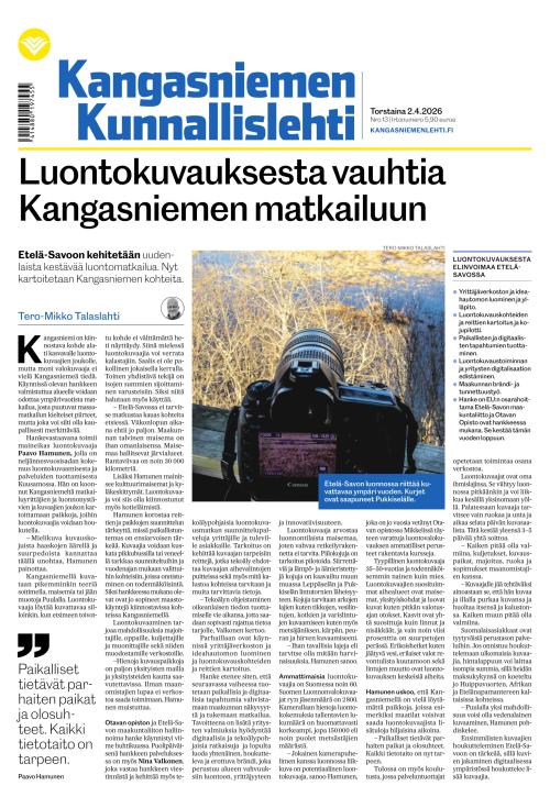 Kangasniemen kunnallislehti 2.4.2026