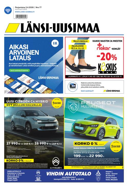 Länsi-Uusimaa 3.4.2026