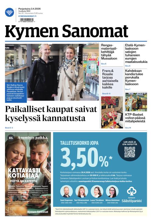 Kymen Sanomat 3.4.2026