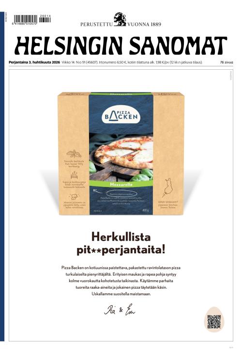 Helsingin Sanomat 3.4.2026