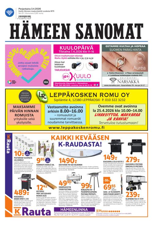 Hämeen Sanomat 3.4.2026