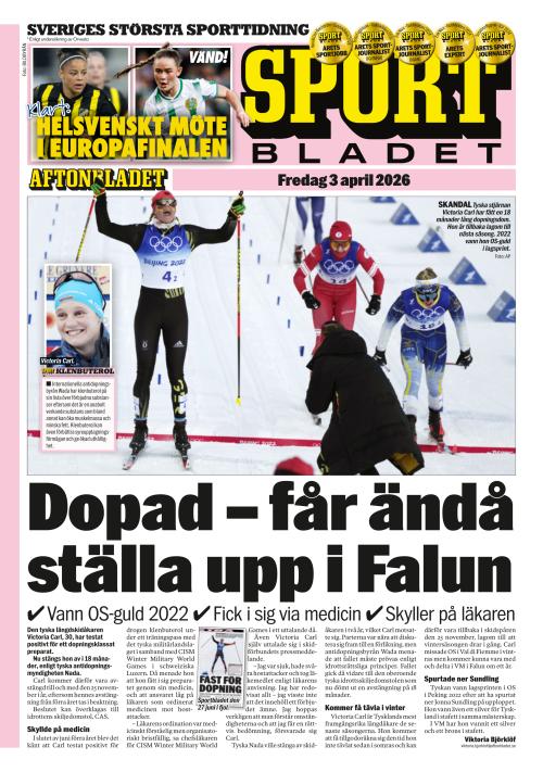 Aftonbladet Sportbladet 3.4.2026