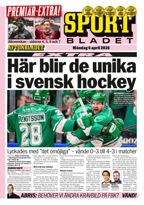 Aftonbladet Sportbladet 6.4.2026
