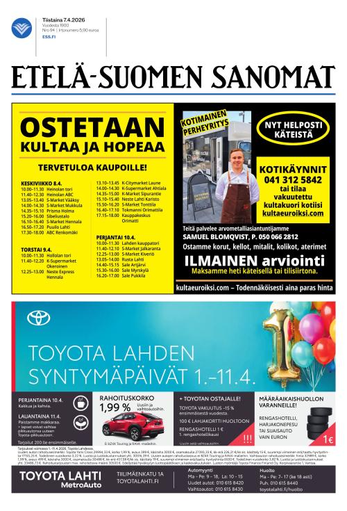 Etelä-Suomen Sanomat 7.4.2026