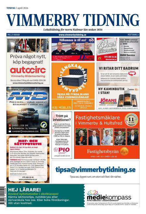 Vimmerby Tidning / Kinda-Posten 7.4.2026