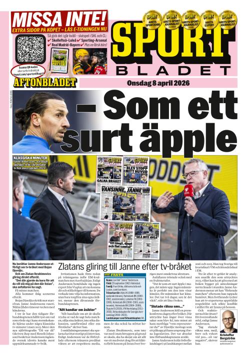 Aftonbladet Sportbladet 8.4.2026