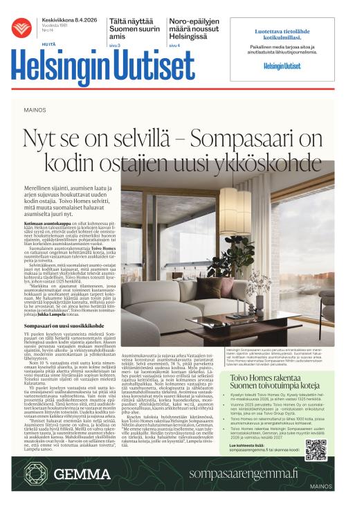 Helsingin Uutiset (Itä) 8.4.2026