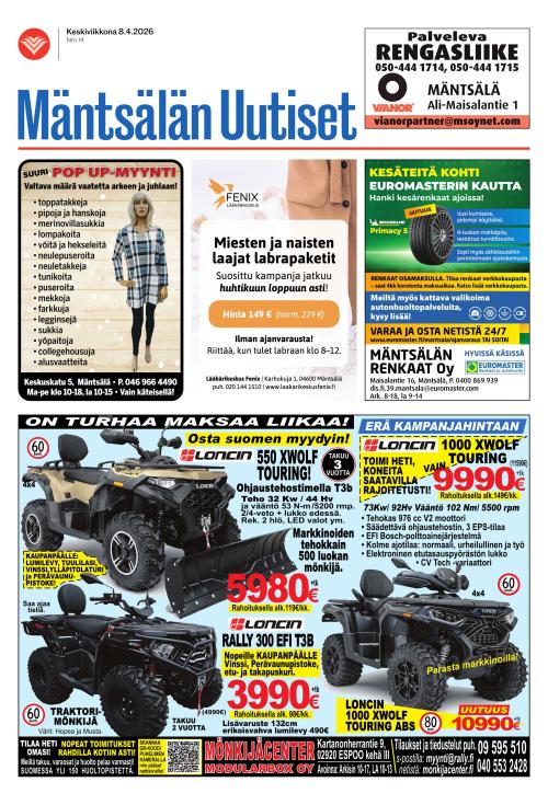 Mäntsälän Uutiset 8.4.2026