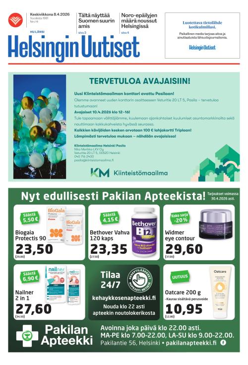 Helsingin Uutiset (Länsi) & Munkin Seutu 8.4.2026