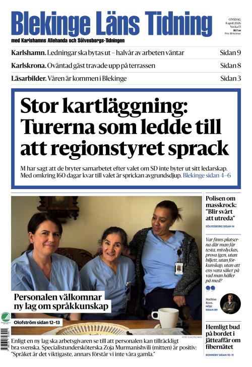 Blekinge Läns Tidning 8.4.2026
