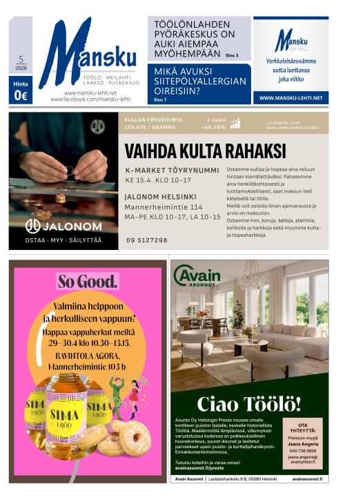 Mansku-lehti 9.4.2026