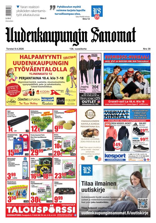Uudenkaupungin Sanomat 9.4.2026