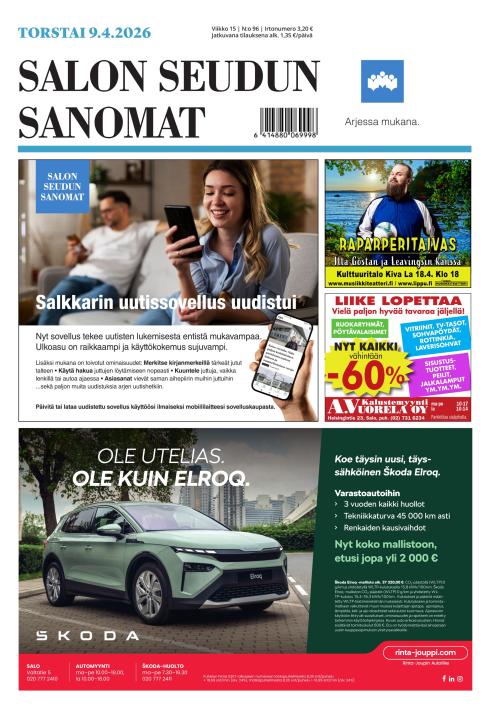 Salon Seudun Sanomat 9.4.2026