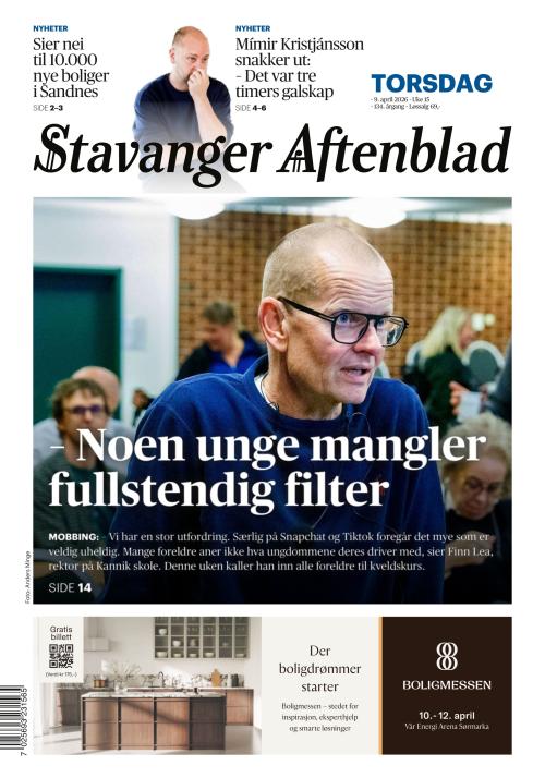 Stavanger Aftenblad 9.4.2026
