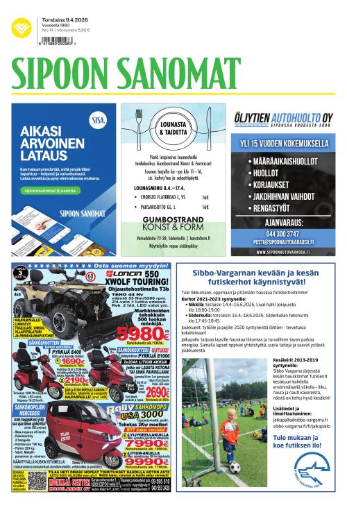 Sipoon Sanomat 9.4.2026