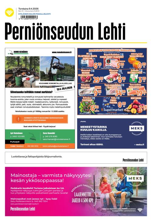 Perniönseudun Lehti 9.4.2026