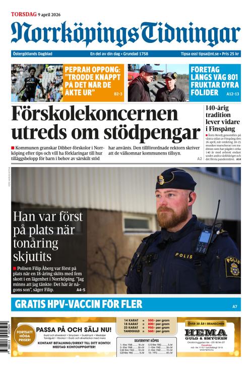 Norrköpings Tidningar 9.4.2026