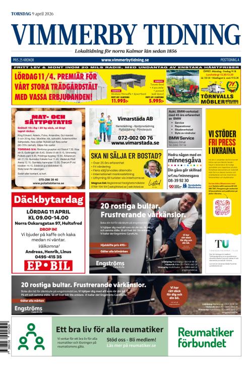 Vimmerby Tidning / Kinda-Posten 9.4.2026