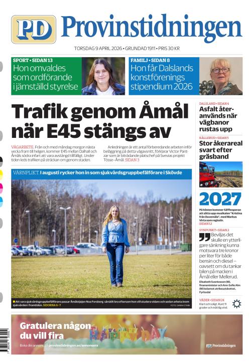 Provinstidningen Dalsland 9.4.2026