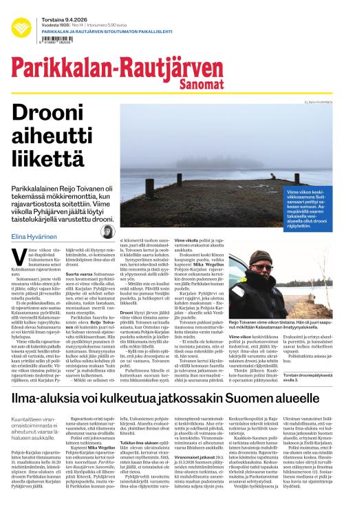 Parikkalan-Rautjärven Sanomat 9.4.2026