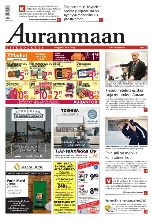 Auranmaan Viikkolehti 10.4.2026