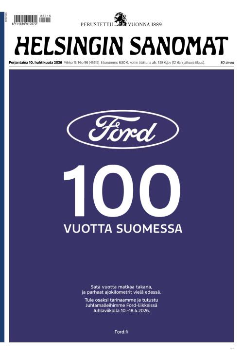 Helsingin Sanomat 10.4.2026