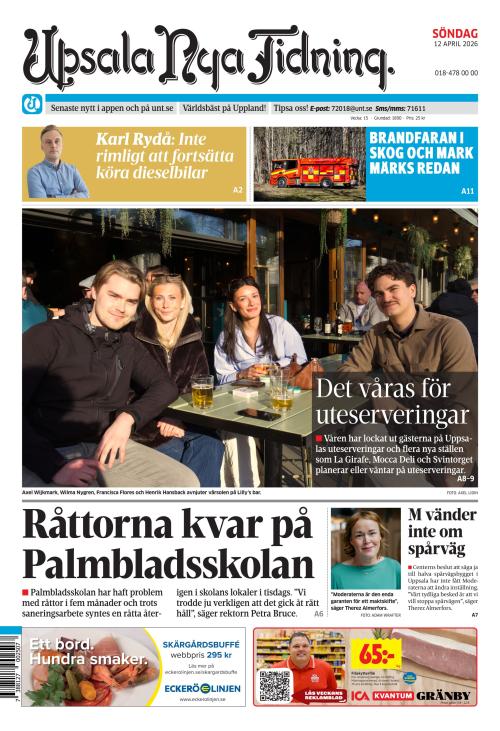 Upsala Nya Tidning 12.4.2026