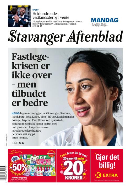 Stavanger Aftenblad 13.4.2026
