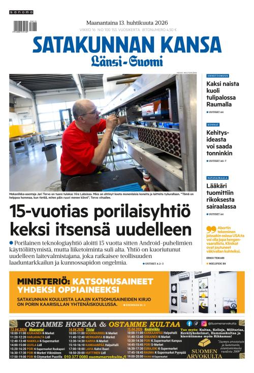 Satakunnan Kansa Länsi-Suomi 13.4.2026