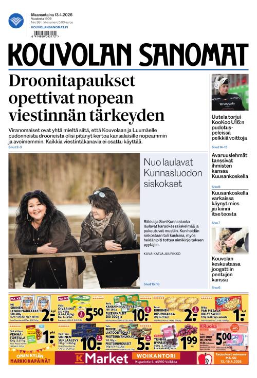 Kouvolan Sanomat 13.4.2026