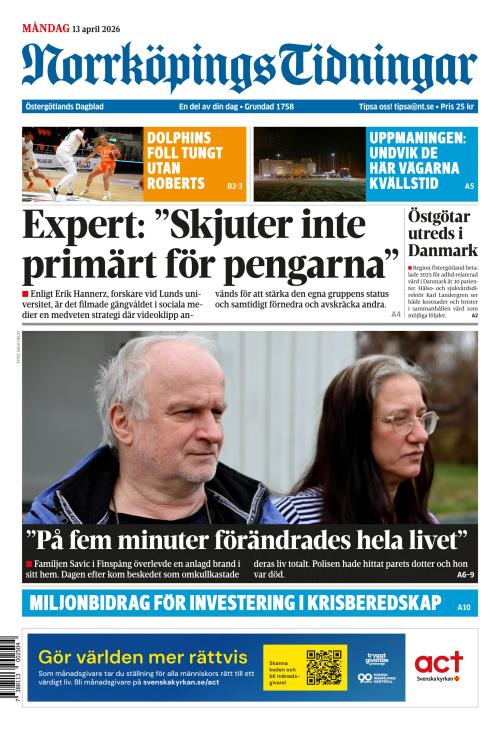 Norrköpings Tidningar 13.4.2026