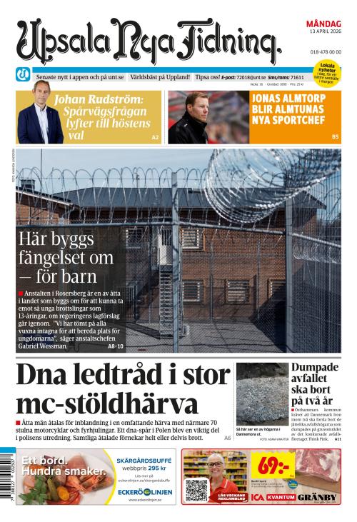 Upsala Nya Tidning 13.4.2026