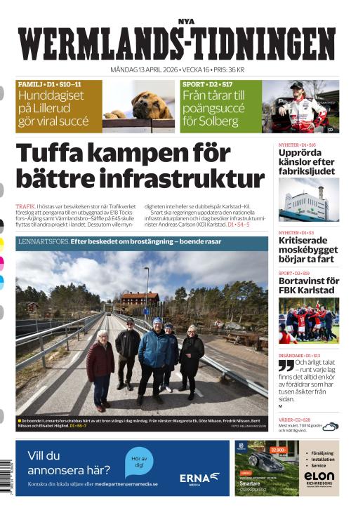 Nya Wermlands-Tidningen 13.4.2026