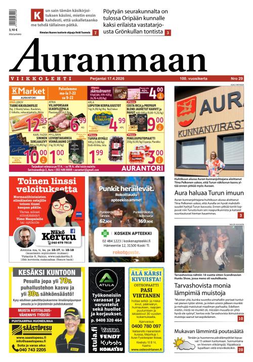 Auranmaan Viikkolehti 17.4.2026