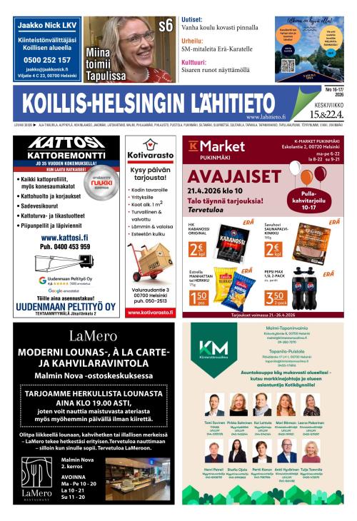 Koillis-Helsingin lähitieto 15.4.2026